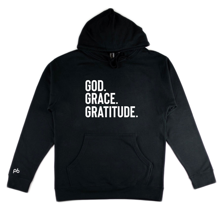 GOD.GRACE.GRATITUDE Hoodie (Black)